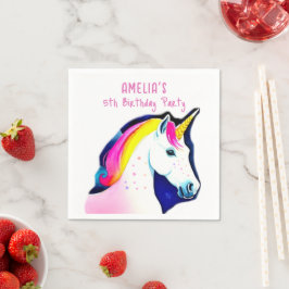Magische Unicorn met Stars Girl Birthday Servet
