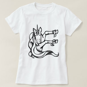 Magische Unicorn Monogram E Cute T-shirt