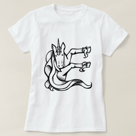 Magische Unicorn Monogram E Cute T-shirt (Design voorkant)
