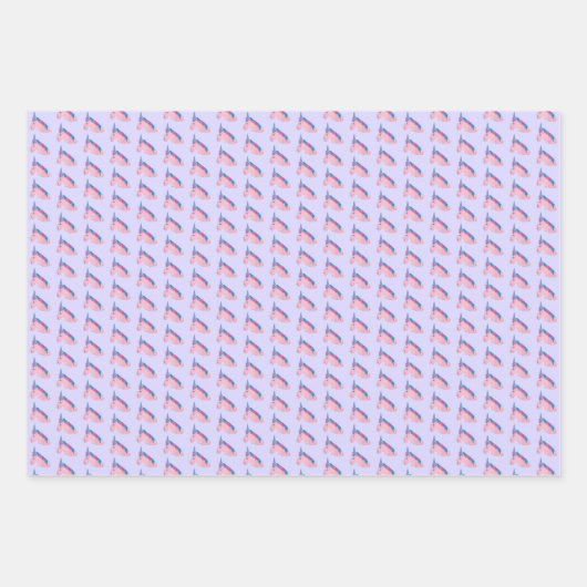 Magische Unicorn Mythical Horse and Hearts Inpakpapier Vel (Voorkant 2)