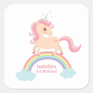 Magische Unicorn op regenboogmeisjes Tekkers Vierkante Sticker