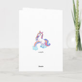 Magische Unicorn paarse Valentijnsdag Kaart (Achterkant)