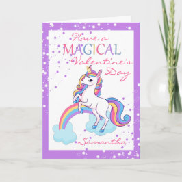 Magische Unicorn paarse Valentijnsdag Kaart