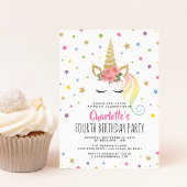 Magische Unicorn Pastel Gold Fairytale verjaardag Kaart