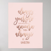 Magische Unicorn Poster - Altijd een Unicorn (Voorkant)