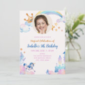 Magische Unicorn Rainbow 5th Birthday Kaart (Staand voorkant)