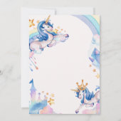 Magische Unicorn Rainbow 5th Birthday Kaart (Achterkant)