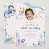 Magische Unicorn Rainbow 5th Birthday Kaart (Voorkant / Achterkant)