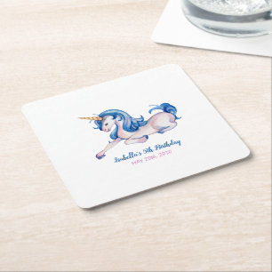 Magische Unicorn Rainbow 5th Birthday Party Kartonnen Onderzetters