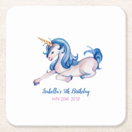Magische Unicorn Rainbow 5th Birthday Party Kartonnen Onderzetters