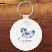 Magische Unicorn Rainbow 5th Birthday Party Sleutelhanger (Voorkant)