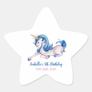 Magische Unicorn Rainbow 5th Birthday Party Ster Sticker