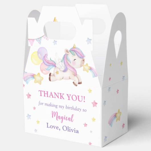 Magische Unicorn Rainbow Birthday Bedankdoosjes (Geopend)