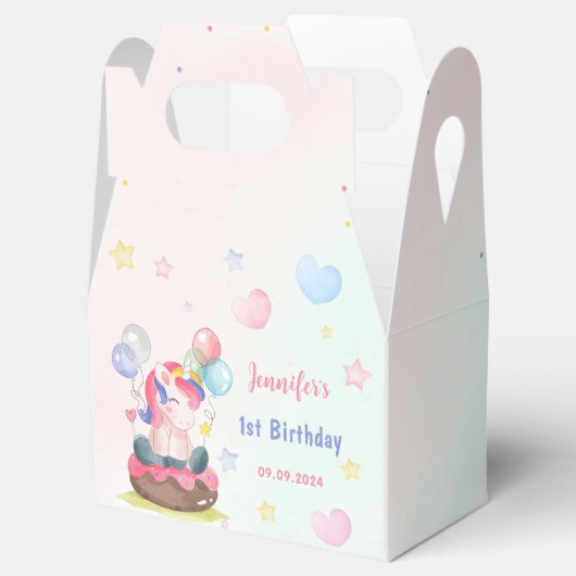 Magische Unicorn Rainbow Birthday Bedankdoosjes (Geopend)