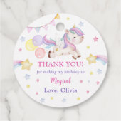 Magische Unicorn Rainbow Birthday Bedankjes Labels (Achterkant)