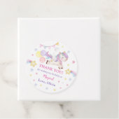 Magische Unicorn Rainbow Birthday Bedankjes Labels (In situ)