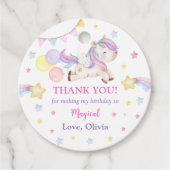 Magische Unicorn Rainbow Birthday Bedankjes Labels (Voorkant)