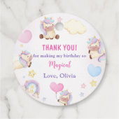 Magische Unicorn Rainbow Birthday Bedankjes Labels (Achterkant)