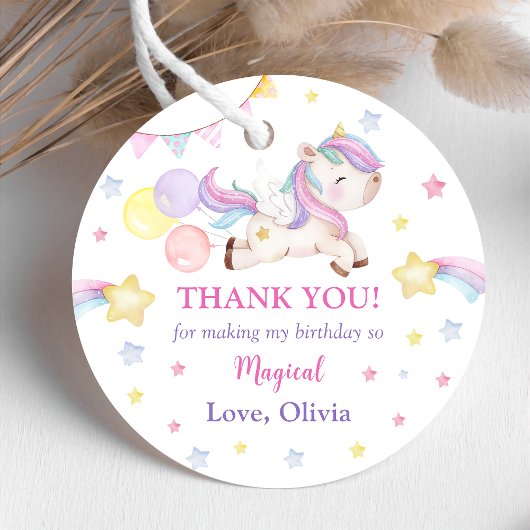 Magische Unicorn Rainbow Birthday Bedankjes Labels