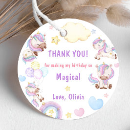 Magische Unicorn Rainbow Birthday Bedankjes Labels