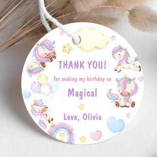 Magische Unicorn Rainbow Birthday Bedankjes Labels
