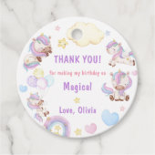 Magische Unicorn Rainbow Birthday Bedankjes Labels (Voorkant)