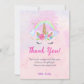 Magische Unicorn Rainbow Birthday Bedankkaart (Voorkant)