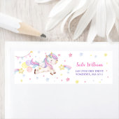 Magische Unicorn Rainbow Birthday Etiket