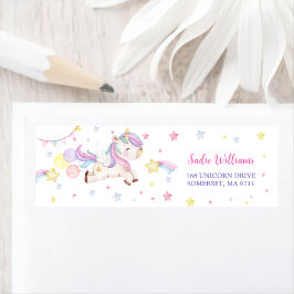 Magische Unicorn Rainbow Birthday Etiket