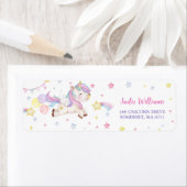 Magische Unicorn Rainbow Birthday Etiket (Insitu)