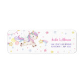 Magische Unicorn Rainbow Birthday Etiket (Voorkant)