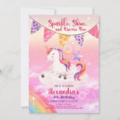 Magische Unicorn Rainbow Birthday Kaart (Voorkant)
