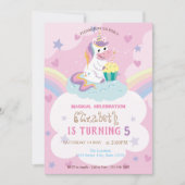 Magische Unicorn Rainbow Birthday Kaart (Voorkant)