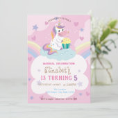 Magische Unicorn Rainbow Birthday Kaart (Staand voorkant)