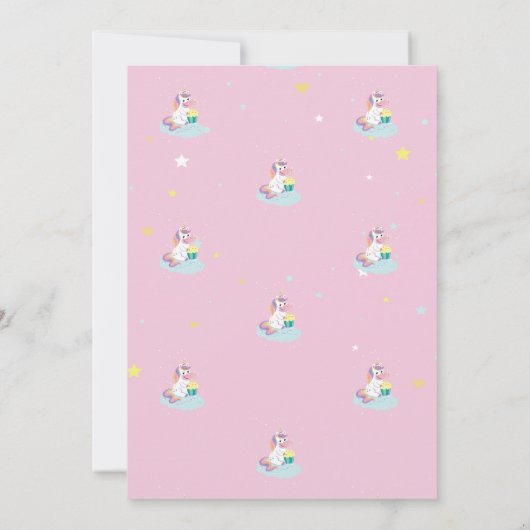 Magische Unicorn Rainbow Birthday Kaart (Achterkant)