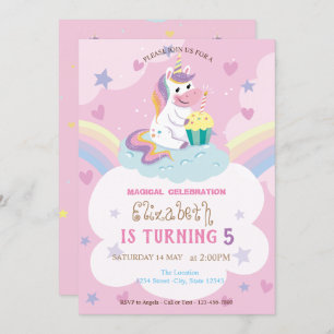 Magische Unicorn Rainbow Birthday Kaart