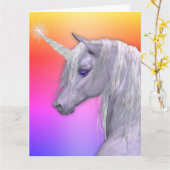 Magische Unicorn Rainbow Birthday Kaart (Gele Bloem)