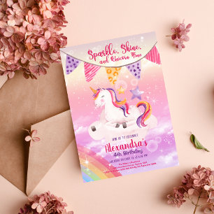 Magische Unicorn Rainbow Birthday Kaart