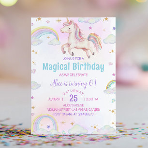 Magische Unicorn Rainbow Birthday Kaart