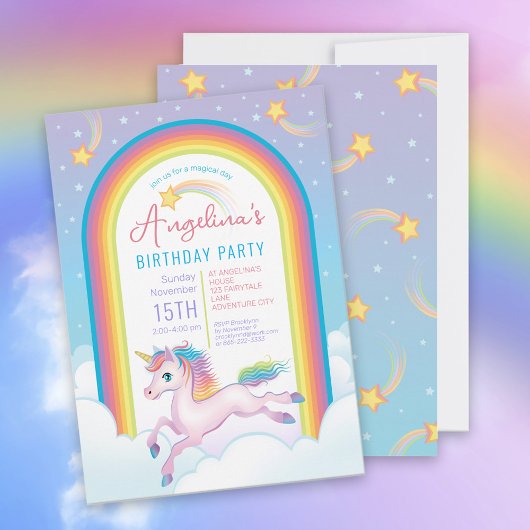 Magische Unicorn Rainbow Birthday Kaart