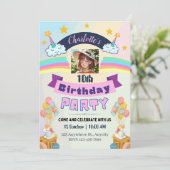 Magische Unicorn Rainbow Birthday Kaart (Staand voorkant)