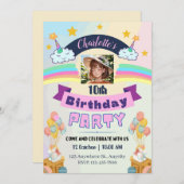 Magische Unicorn Rainbow Birthday Kaart (Voorkant / Achterkant)