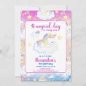 Magische Unicorn Rainbow Birthday Kaart (Voorkant)