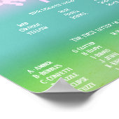 Magische Unicorn Rainbow Birthday Name Poster (Hoek)