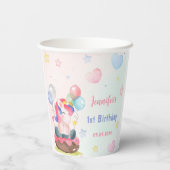 Magische Unicorn Rainbow Birthday Papieren Bekers (Achterkant)
