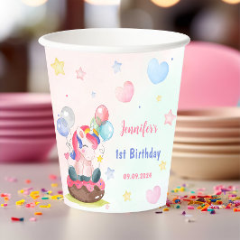 Magische Unicorn Rainbow Birthday Papieren Bekers