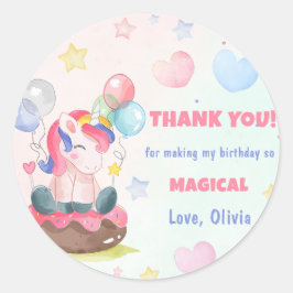 Magische Unicorn Rainbow Birthday Ronde Sticker