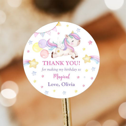 Magische Unicorn Rainbow Birthday Ronde Sticker
