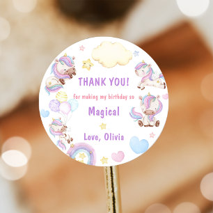Magische Unicorn Rainbow Birthday Ronde Sticker