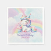 Magische Unicorn Rainbow Birthday Servet (Voorkant)